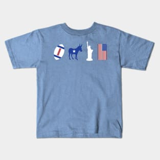 Life Liberty Football American Democrat Kids T-Shirt